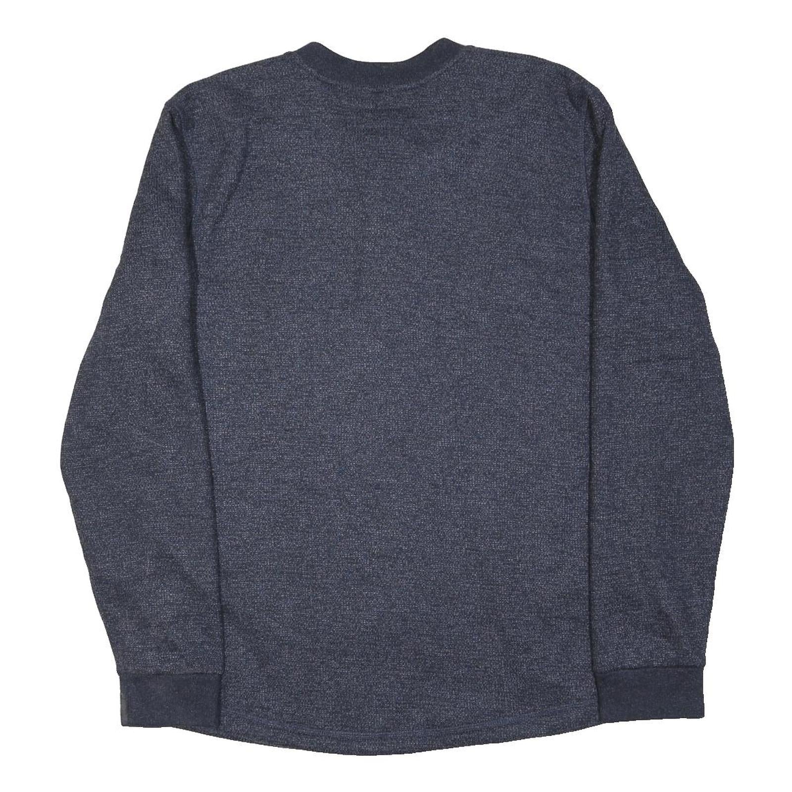 THE BC CLOTHING Fleece Lined Mens Blue Plain Pullover Round Neck Basic Knit M