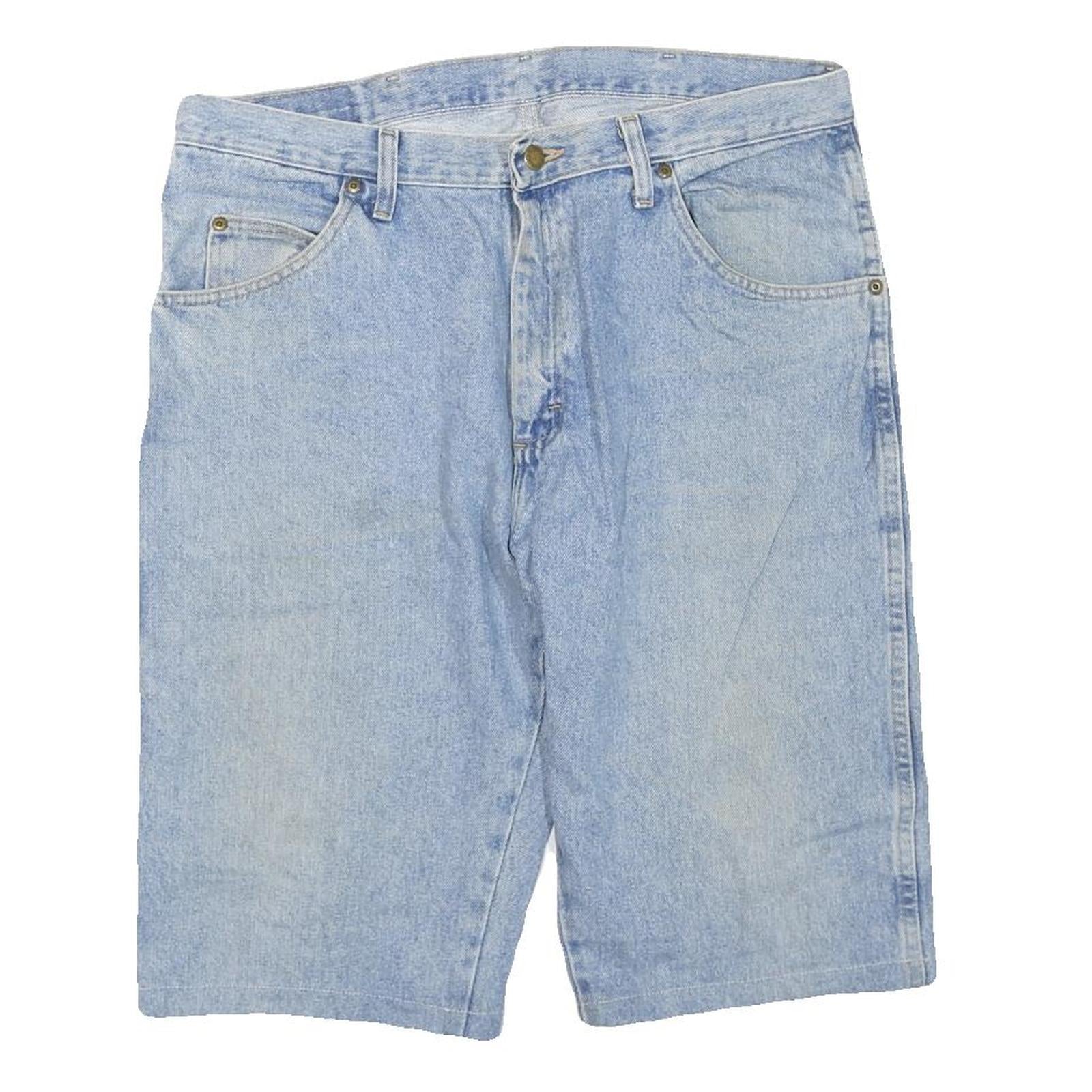 WRANGLER Mens Denim Blue Casual Shorts L W36 Classic Fit Cotton Blend Summer
