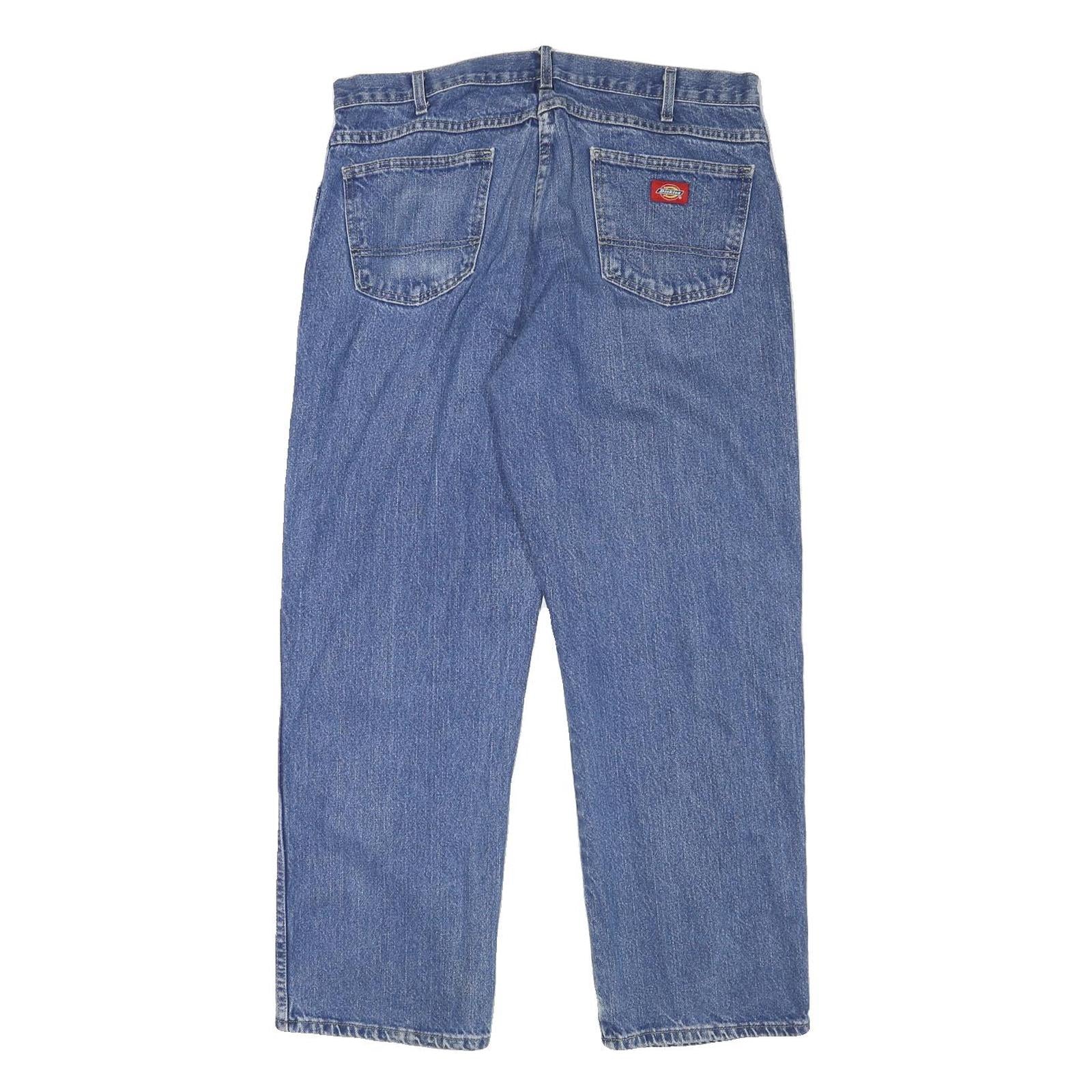 DICKIES Mens Blue Regular Straight Denim Cotton Blend Medium W34 L29 Workwear