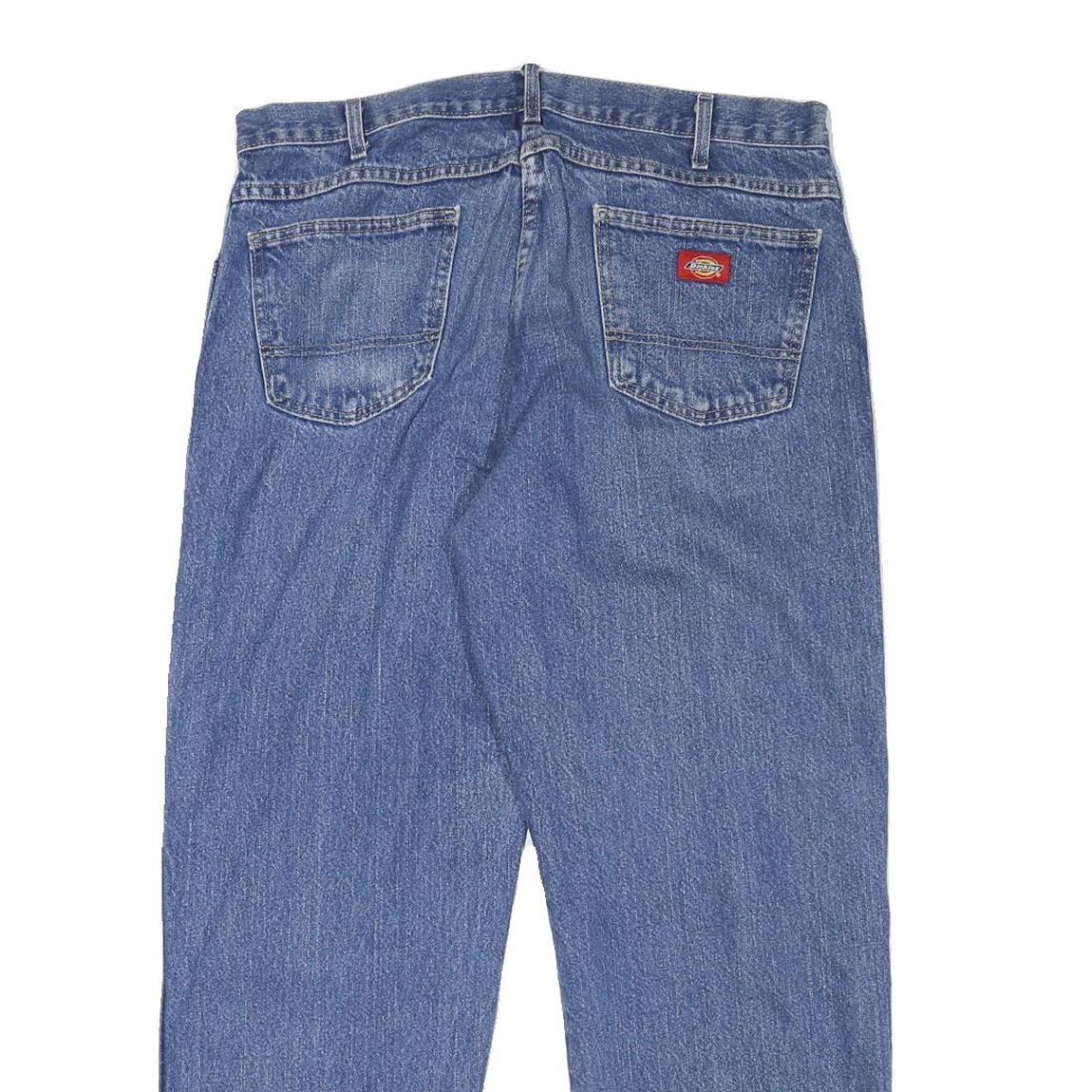 DICKIES Mens Blue Regular Straight Denim Cotton Blend Medium W34 L29 Workwear