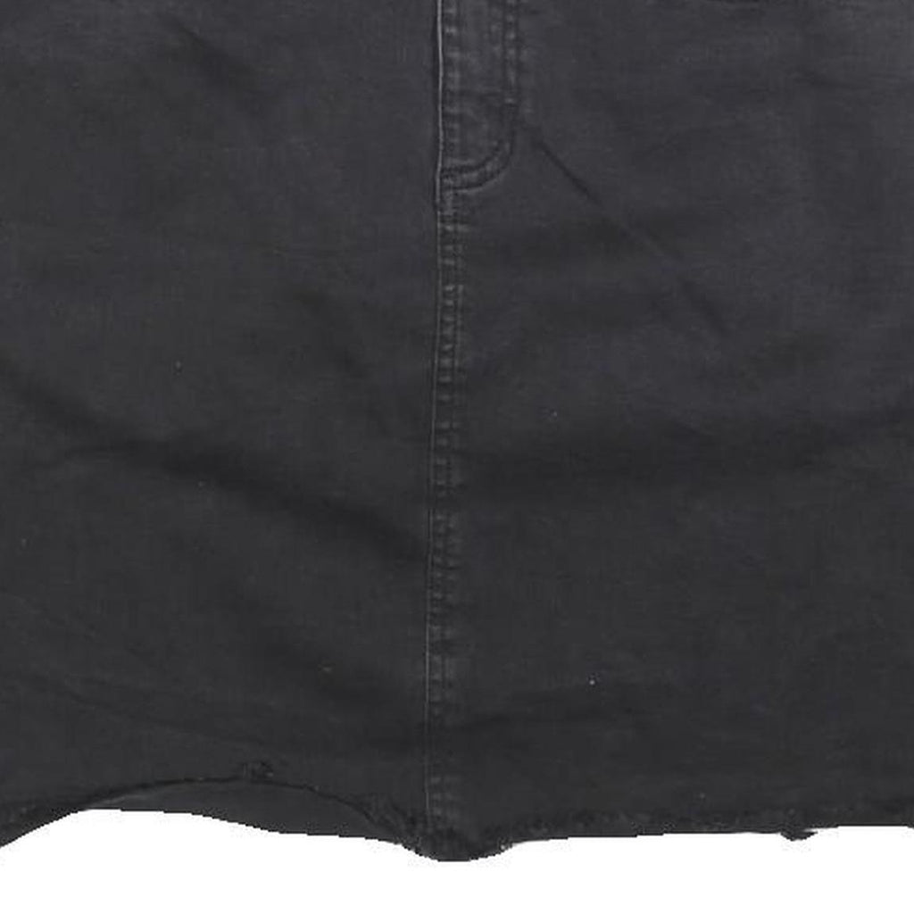 DYNAMITE Womens Black Cotton Blend Straight Mini Denim Skirt S Casual Style