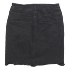 DYNAMITE Womens Black Cotton Blend Straight Mini Denim Skirt S Casual Style