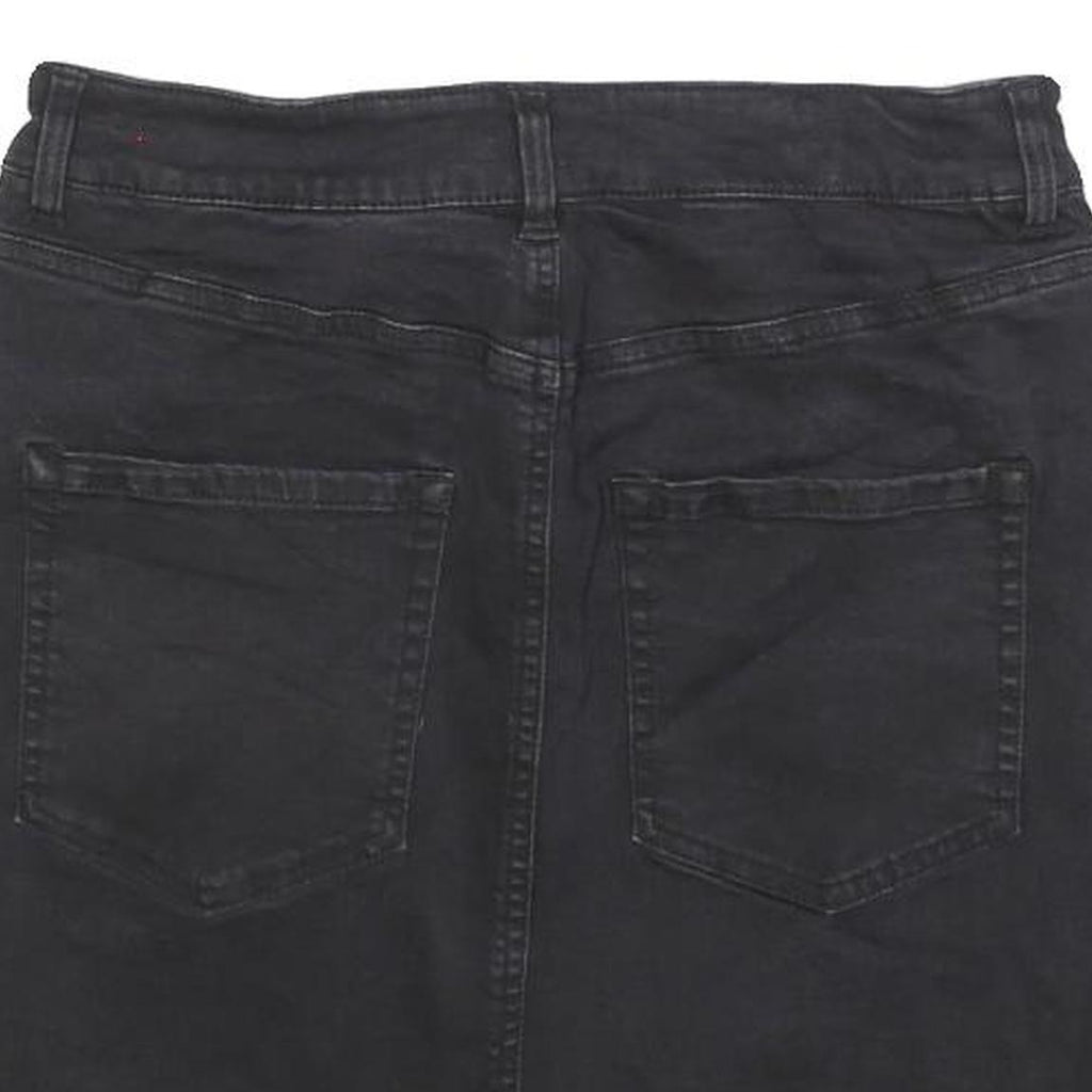DYNAMITE Womens Black Cotton Blend Straight Mini Denim Skirt S Casual Style