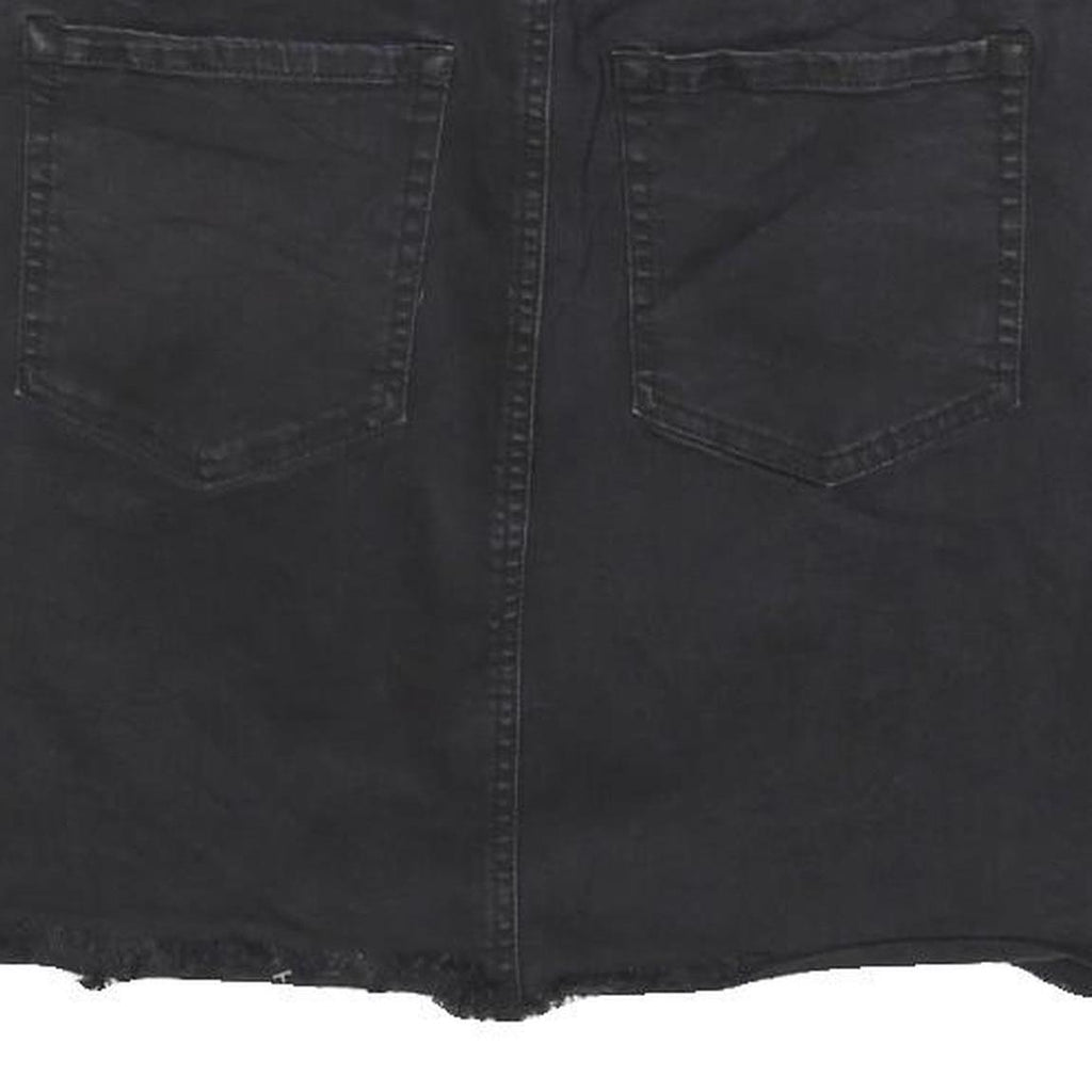 DYNAMITE Womens Black Cotton Blend Straight Mini Denim Skirt S Casual Style