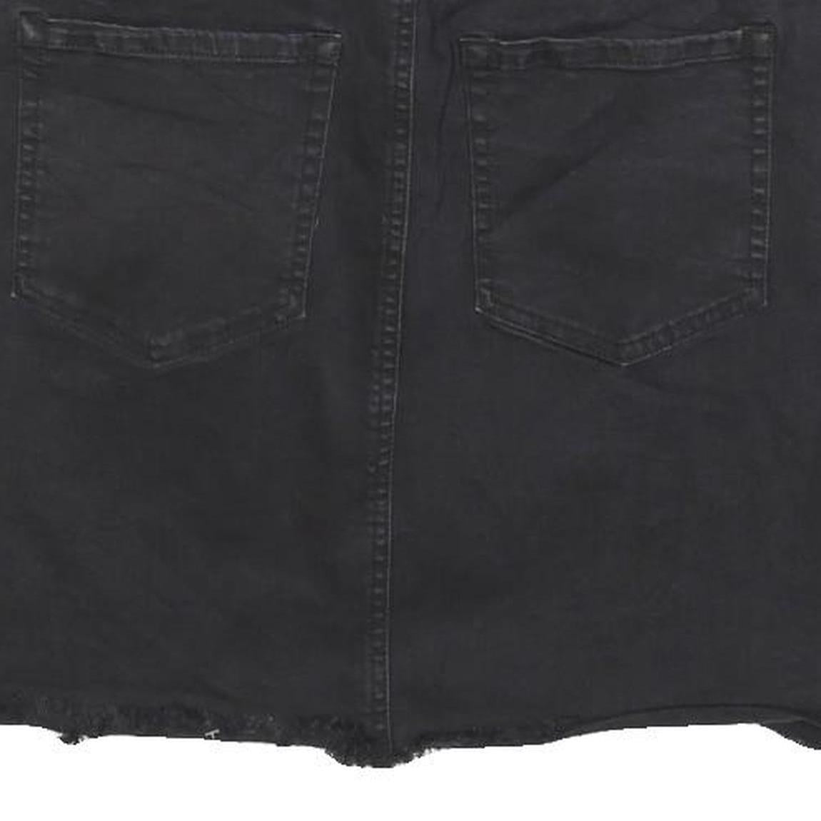 DYNAMITE Womens Black Cotton Blend Straight Mini Denim Skirt S Casual Style