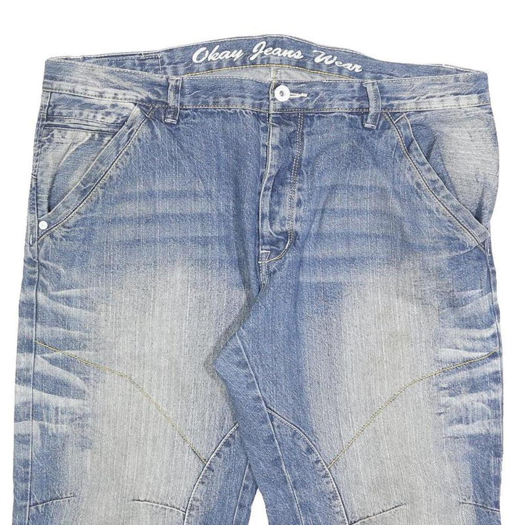 OKAY JEANS Mens Denim Blue Casual Shorts 2XL W40 Cotton Blend Comfortable Fit