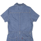 LEVI'S Womens Blue Denim Playsuit Cotton Blend M Button Front Casual Summer