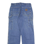 CARHARTT Mens Blue Loose Denim Jeans W30 L31 Workwear Zip Closure
