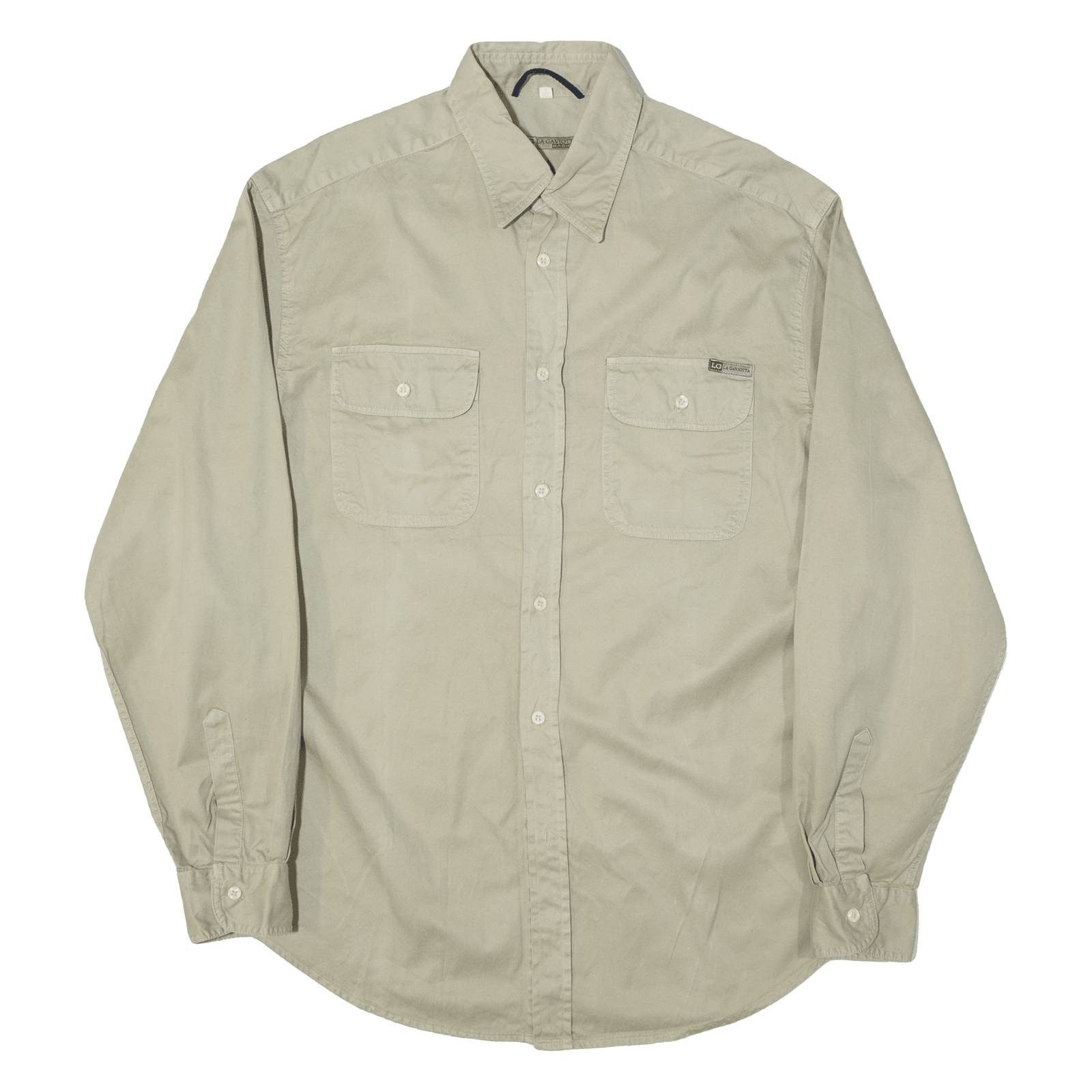 LA GAVIOTTA Mens Heavy Shirt Beige Long Sleeve M