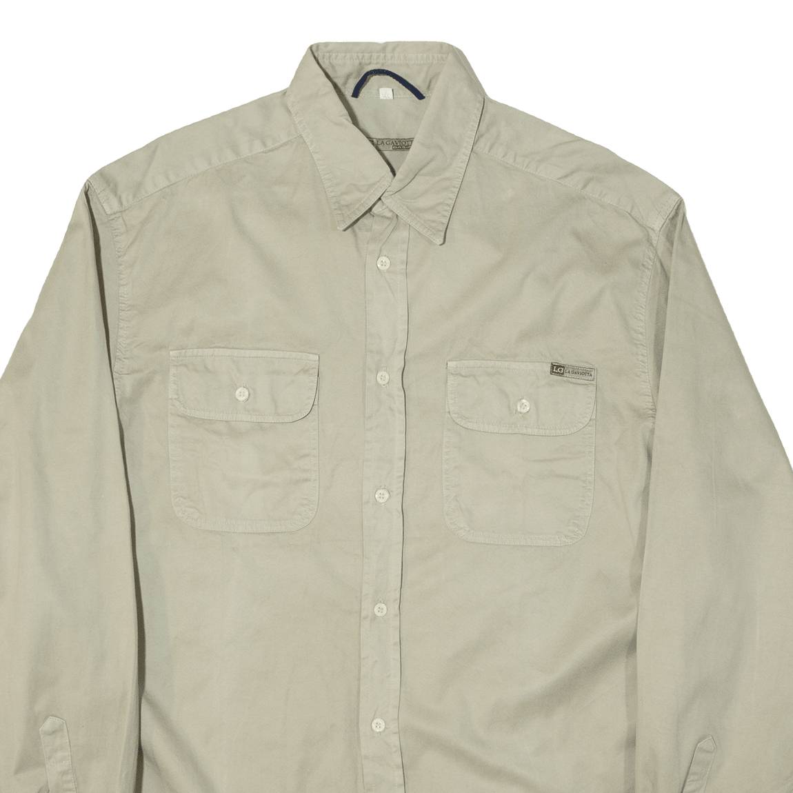 LA GAVIOTTA Mens Heavy Shirt Beige Long Sleeve M