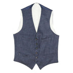 POLO RALPH LAUREN Mens Blue Jacket M Cotton Blend Button Classic Waistcoat