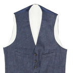 POLO RALPH LAUREN Mens Blue Jacket M Cotton Blend Button Classic Waistcoat