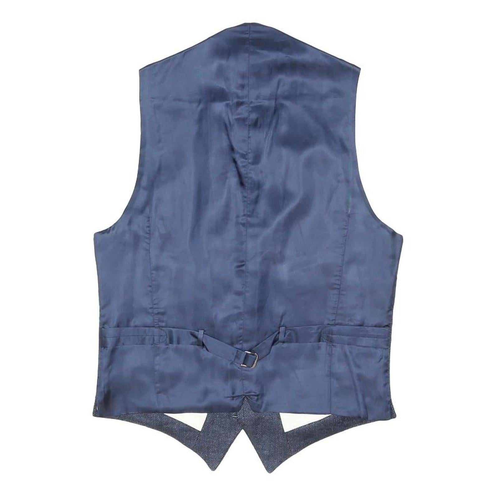 POLO RALPH LAUREN Mens Blue Jacket M Cotton Blend Button Classic Waistcoat