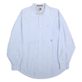 TOMMY HILFIGER Mens Blue Oxford Shirt L Long Sleeve Button Collar Casual