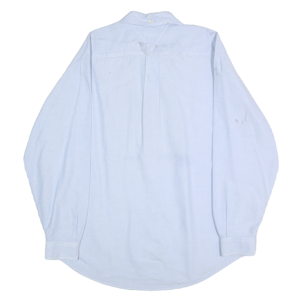 TOMMY HILFIGER Mens Blue Oxford Shirt L Long Sleeve Button Collar Casual