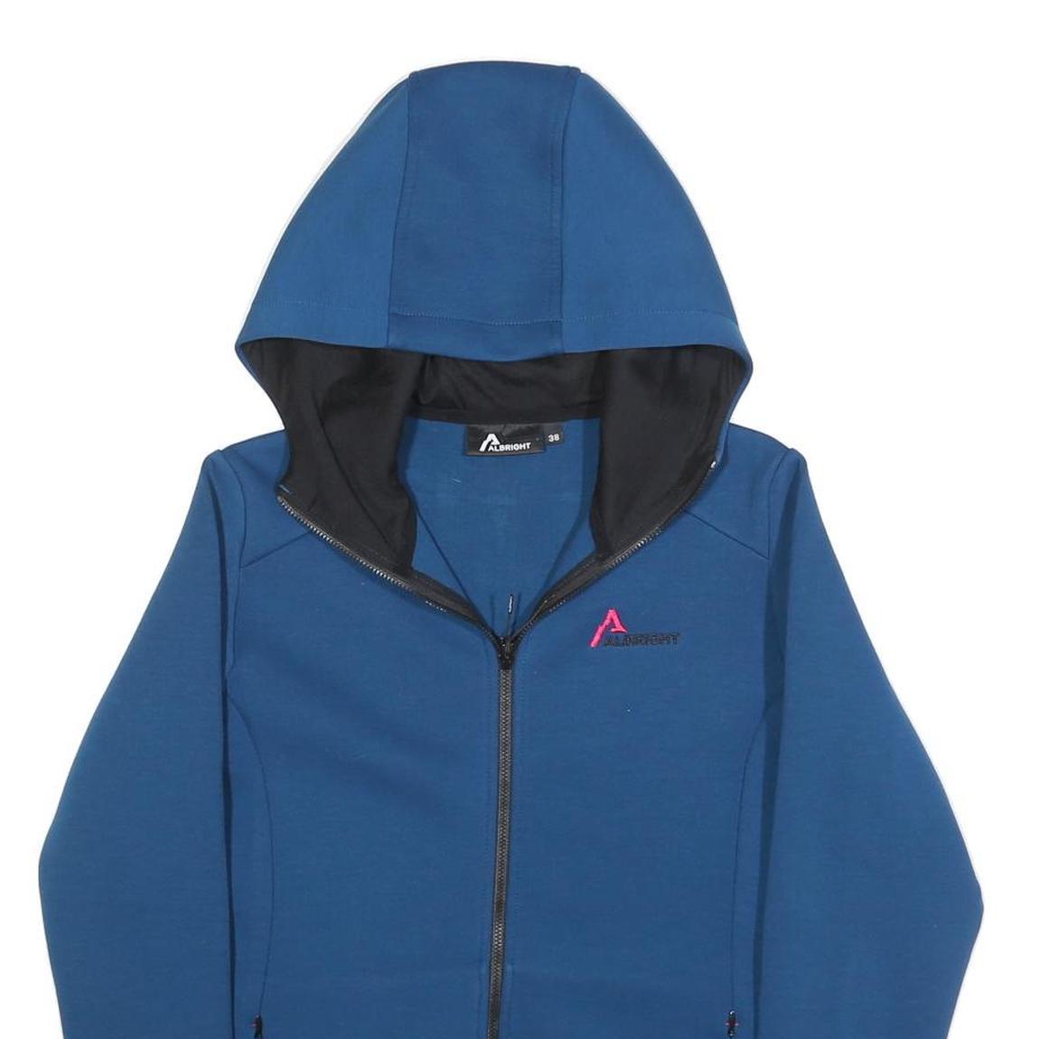 ALBRIGHT Womens Blue Zip Up Hoodie S Lightweight Casual Comfort