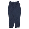 Mens Cotton Blend Navy Blue Regular Fit Straight Trousers W28 L28 Casual Zip