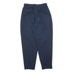 Mens Cotton Blend Navy Blue Regular Fit Straight Trousers W28 L28 Casual Zip