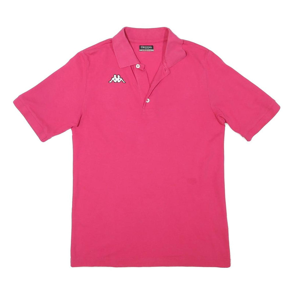 KAPPA Mens Pink Short Sleeve Plain S Cotton Blend Basic Polo Shirt Casual