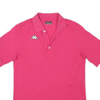 KAPPA Mens Pink Short Sleeve Plain S Cotton Blend Basic Polo Shirt Casual
