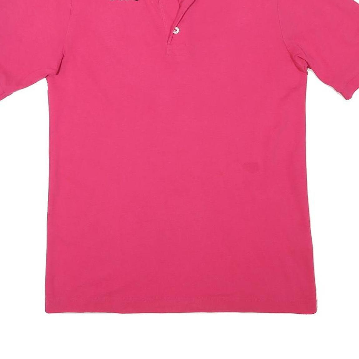 KAPPA Mens Pink Short Sleeve Plain S Cotton Blend Basic Polo Shirt Casual