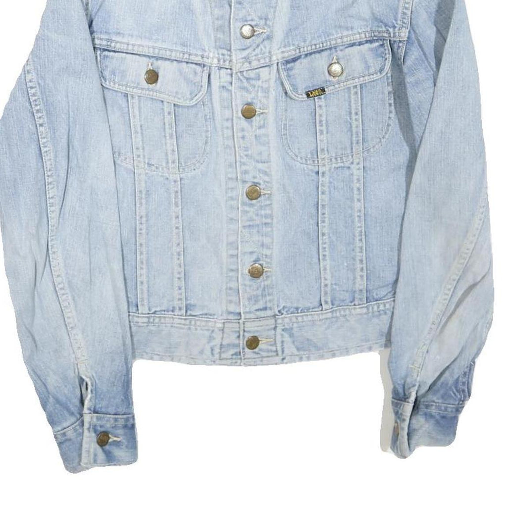 LEE Mens Blue Cotton Blend Denim Jacket M Button Plain Classic Fit Casual Style