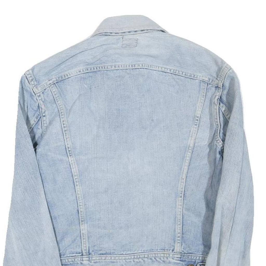 LEE Mens Blue Cotton Blend Denim Jacket M Button Plain Classic Fit Casual Style