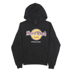 HARD ROCK CAFE Womens Black Hoodie S Barcelona Cotton Blend Pullover Casual