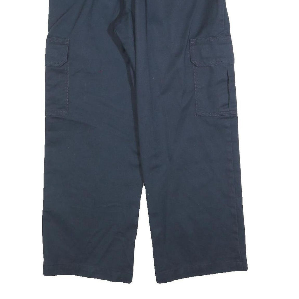 DICKIES Mens Cotton Blend Black Relaxed Cargo Trousers W30 L27 Workwear