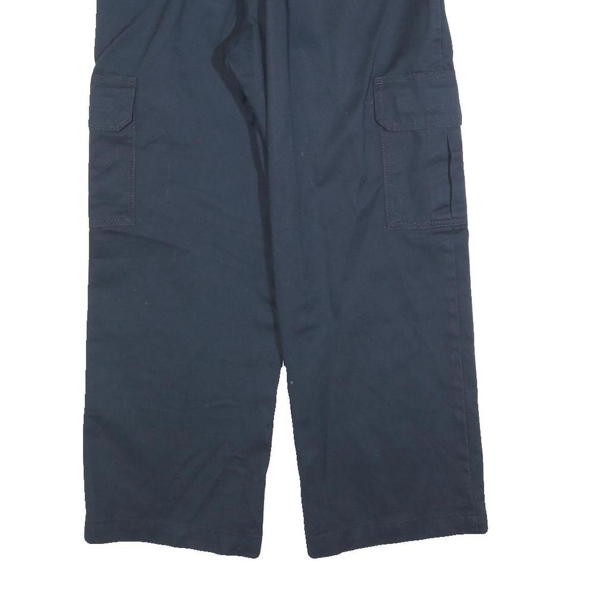 DICKIES Mens Cotton Blend Black Relaxed Cargo Trousers W30 L27 Workwear