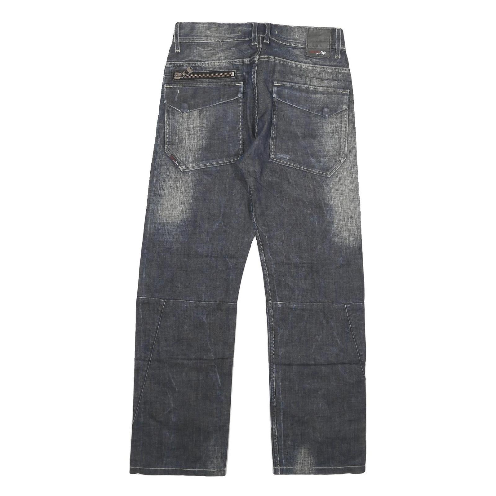 SALSA LIFE Mens Jeans Blue Regular Straight Denim Medium W30 L28 Button Closure