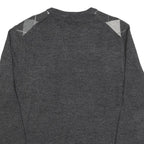 DOCKERS Mens Grey Patterned Acrylic Jumper Crew Neck Basic Knit L Casual