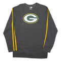NFL Mens Grey Green & Yellow Long Sleeve Crew Neck T-Shirt Green Bay Logo