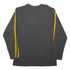 NFL Mens Grey Green & Yellow Long Sleeve Crew Neck T-Shirt Green Bay Logo