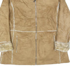 ROUTE 66 Womens Beige Shearling Style Jacket M Polyester Zip Fastening