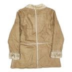 ROUTE 66 Womens Beige Shearling Style Jacket M Polyester Zip Fastening