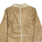 ROUTE 66 Womens Beige Shearling Style Jacket M Polyester Zip Fastening