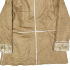 ROUTE 66 Womens Beige Shearling Style Jacket M Polyester Zip Fastening