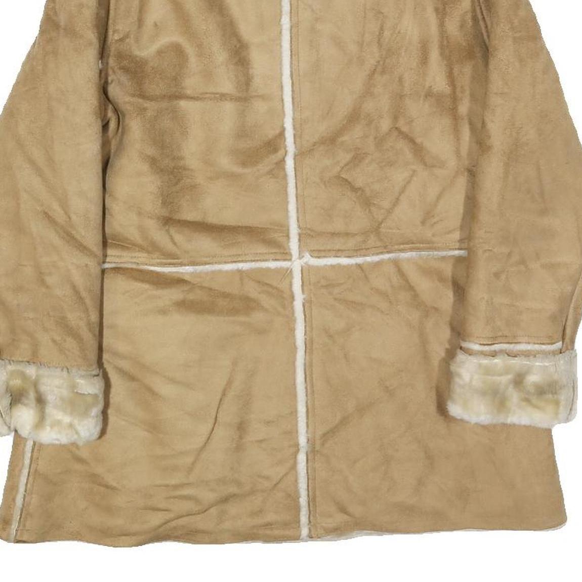 ROUTE 66 Womens Beige Shearling Style Jacket M Polyester Zip Fastening