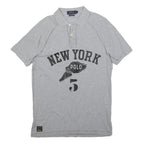 POLO RALPH LAUREN Mens Grey New York Polo Graphic Short Sleeve S Cotton Blend