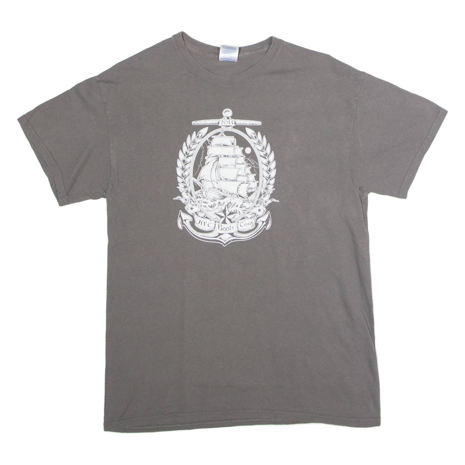 GILDAN KFC Boots Tour 2014 Mens Band T-Shirt Grey Crew Neck M