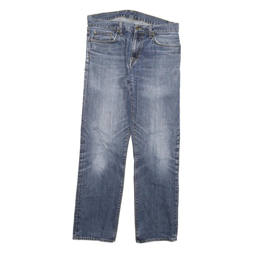 CARHARTT Mens Regular Fit Blue Denim Jeans W32 L32 Classic Zip Cotton Blend