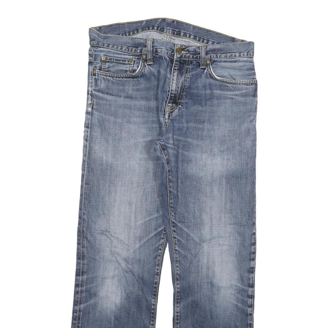 CARHARTT Mens Regular Fit Blue Denim Jeans W32 L32 Classic Zip Cotton Blend