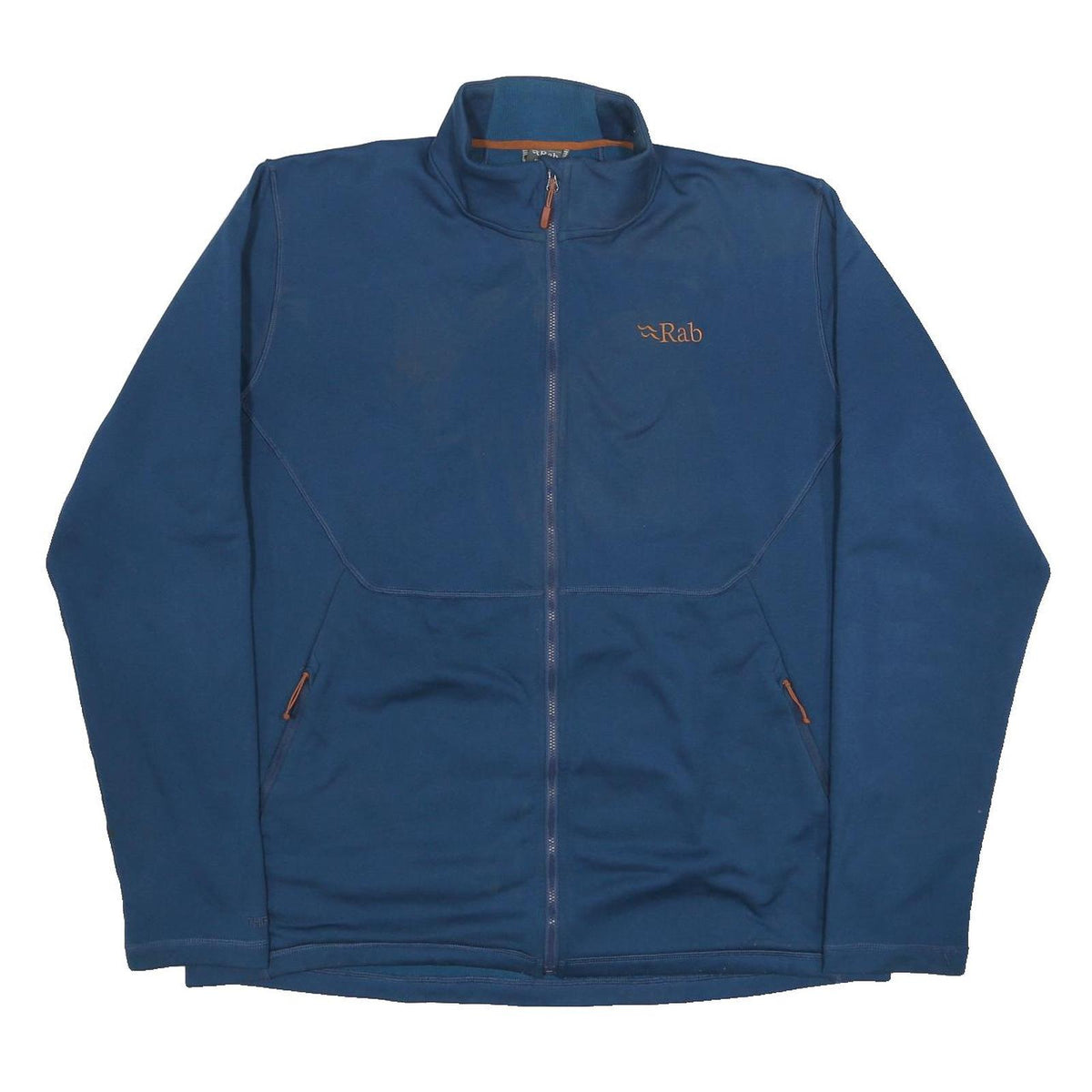 RAB Mens Blue 2XL Jacket Polyester Blend Zip Stand-Up Collar Plain Outdoor