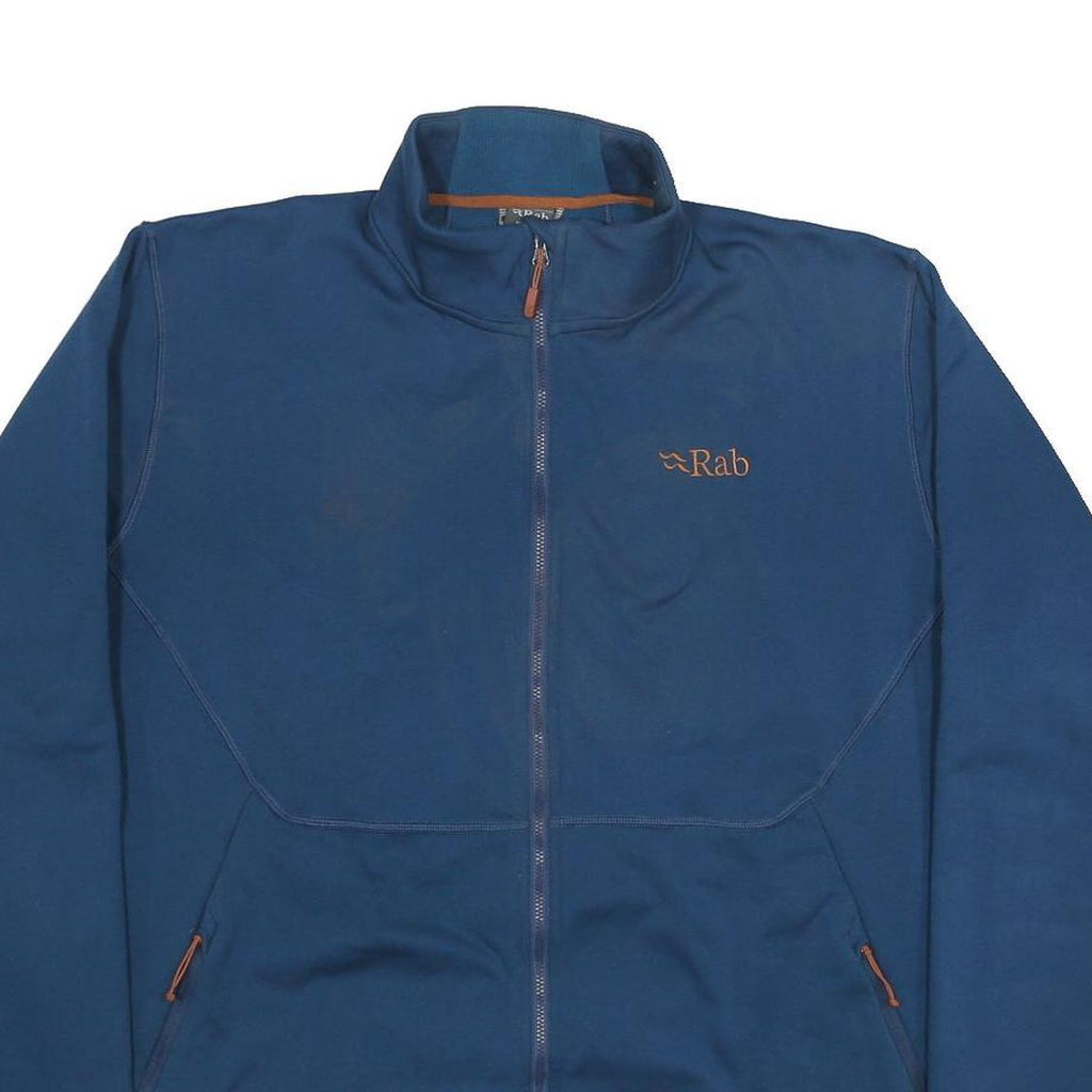 RAB Mens Blue 2XL Jacket Polyester Blend Zip Stand-Up Collar Plain Outdoor