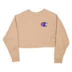 CHAMPION REVERSE WEAVE Warm Up Cropped Womens Sweatshirt Beige XS