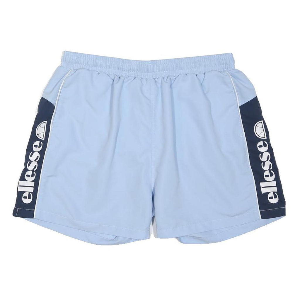ELLESSE Mens Light Blue Navy Sports Casual Shorts L W32 Polyester Blend