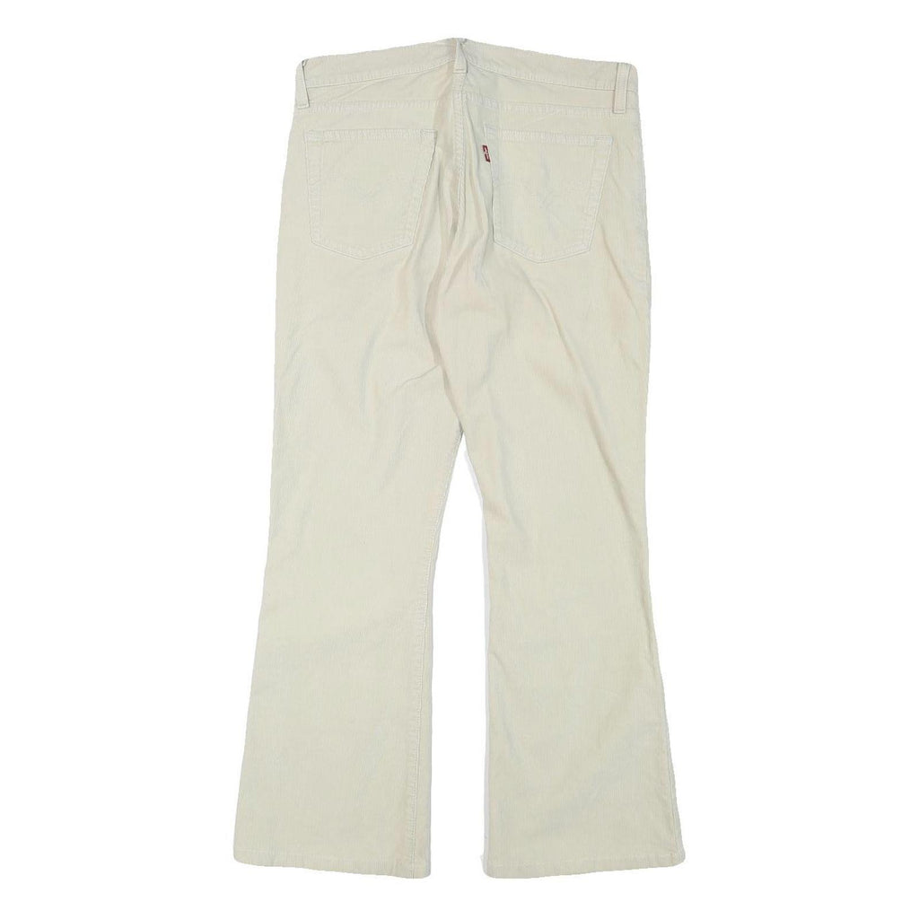 LEVI'S Womens Cream Cotton Blend Regular Flared Trousers W31 L29 Classic Comfort