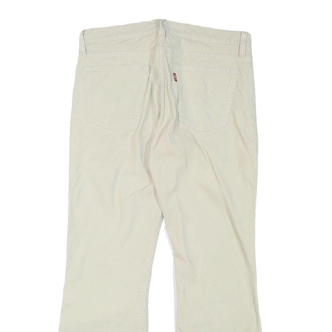 LEVI'S Womens Cream Cotton Blend Regular Flared Trousers W31 L29 Classic Comfort