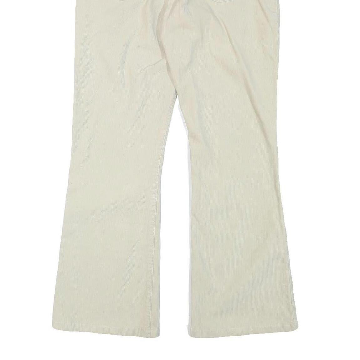LEVI'S Womens Cream Cotton Blend Regular Flared Trousers W31 L29 Classic Comfort